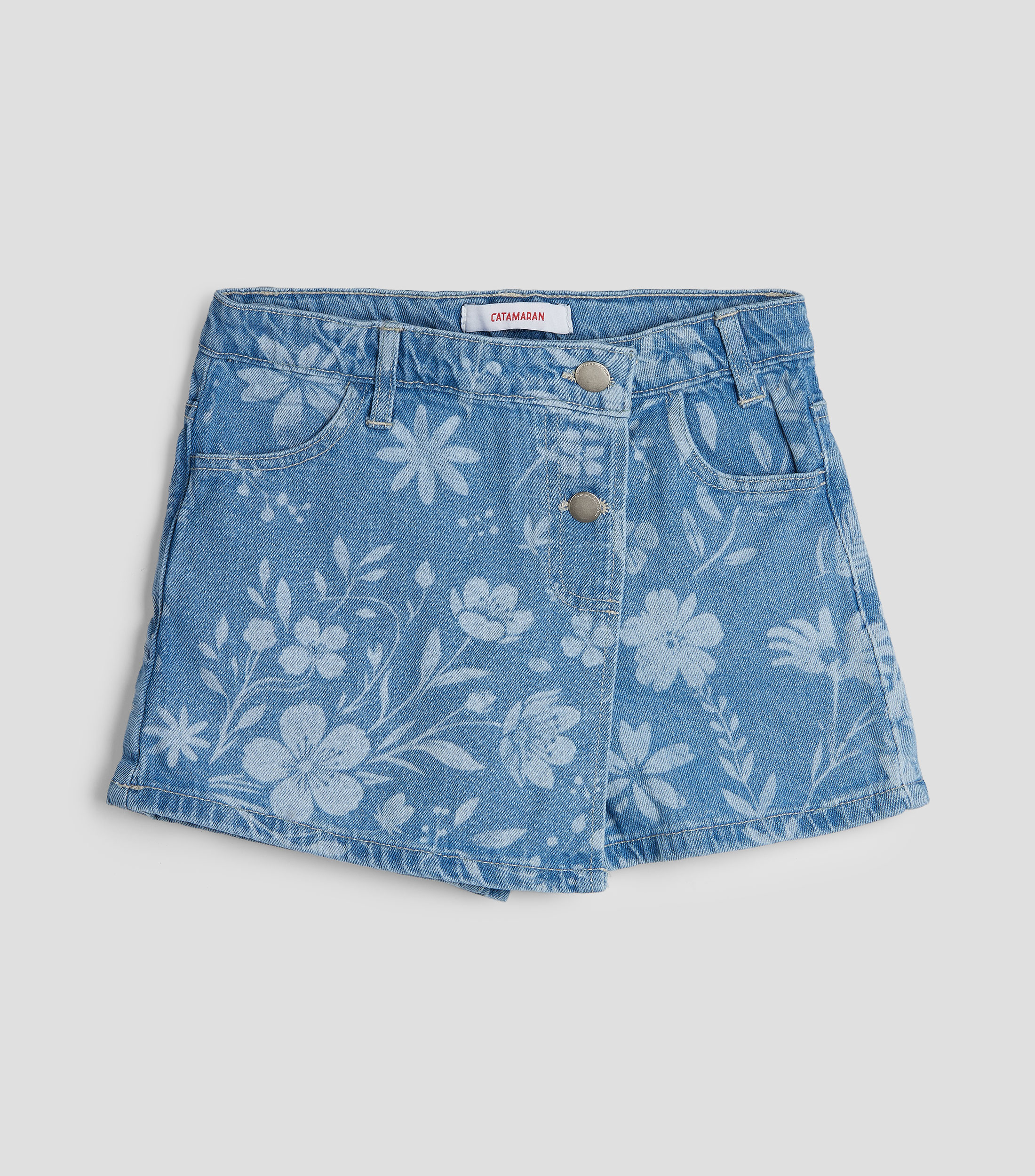 Falda short corta de corte A estampada Niña